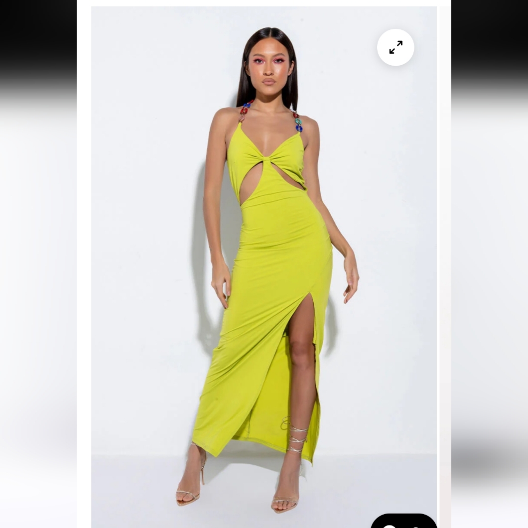 Akira So Hot Slit Maxi Dress With Precious Stones